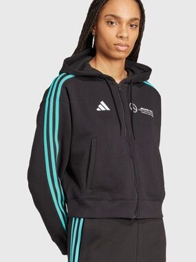 Mercedes-AMG F1 Women's adidas DNA Zip Hoodie in Black Size Medium